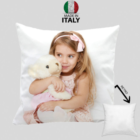 Cuscino Cuore Personalizzato 40 x 40 cm, Invia la tua foto! Colore Bianco  Misura Cuore 40x40 cm - Con Imbottitura