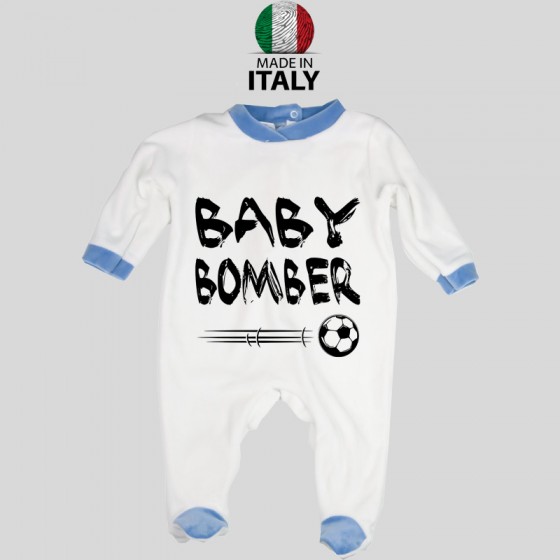 Tutina Neonato Bordo Azzurro Baby Bomber
