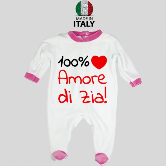 Tutina Neonato Bordo Azzurro Sono l amore della Zia